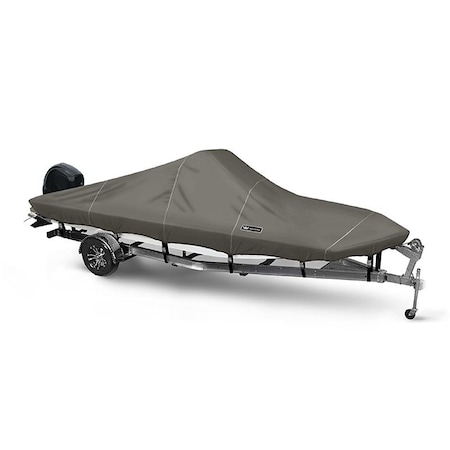 Eevelle Boat Cover ALUMINUM V JON Center Console, Outboard Fits 14ft 6in L up to 90in W Charcoal WSAVJCC1490B-CHL